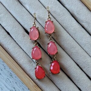 Elegant Pink Ombré Teardrop Earrings